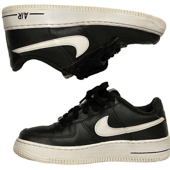 Nike Air Force 1 Black White Size 6 - Picture 2 of 9